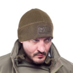 Grid Fleece Winter Hats - Army Green, One Size