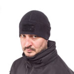 Grid Fleece Winter Hats - Black, One Size