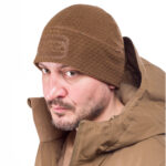 Grid Fleece Winter Hats - Coyote, One Size