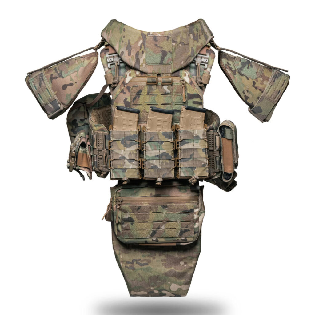 PERUN 1-5 Body Armor, Level 6 Protection with Quick-Release System + 8 Pouches